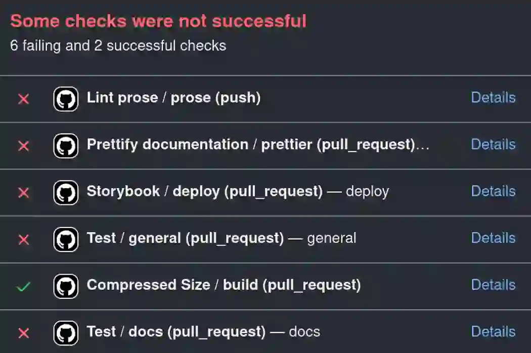 Many linting errors for a pull request